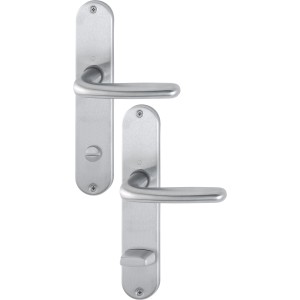 Hoppe Langschild-Garnitur Cardiff WC, Edelstahl matt für Innentüren.