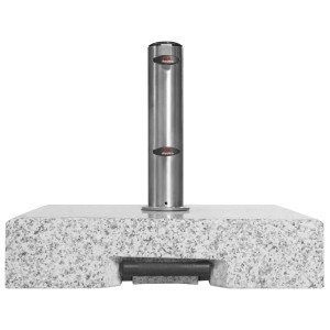 Doppler Granit Schirmständer Trolley 70 kg mit Edelstahlrohr und Rollen.