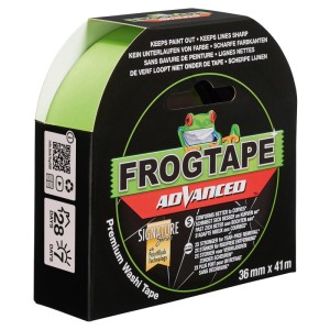 FrogTape Washi-Malerband Advanced, 36 mm x 41 m, für scharfe Farbkanten.