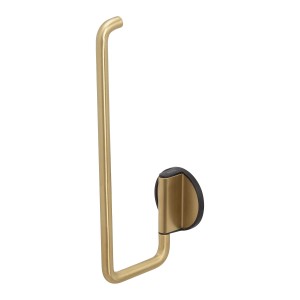Tiger Tune Reserverollenhalter aus gebürstetem Messing und Schwarz für zwei Rollen Toilettenpapier.