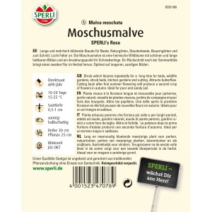 Samenpackung Sperli Moschusmalve Sperlis Rosa für rosafarbene Blüten.