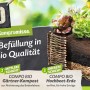 Compo Bio Gärtner-Kompost torffrei im Hochbeet: Schichtweiser Aufbau mit Kompost, Holzschnitzel und Erde.
