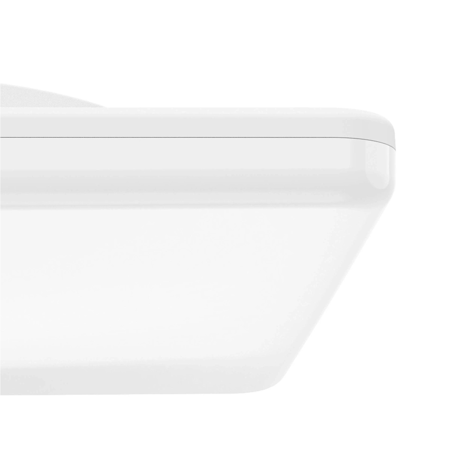 Detailaufnahme: Weiße Eglo LED-Deckenleuchte Expert Castagneto, 31x31 cm, ideal für Feuchträume.