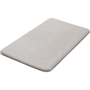 Kleine Wolke Badteppich Cony, 55x65 cm, silbergrau, flauschiger Badvorleger für das Badezimmer.