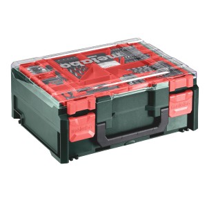 Metabo Akku-Bohrschrauber BS 18 Set mit 74-teiligem Zubehör im Koffer.
