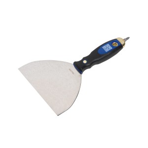 LUX Spachtel Rostfrei 2K-Softgriff, 150mm, mit Bit am Griffende für komfortables Arbeiten.