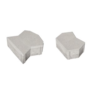 Premac Ariba Hydro Randsteine, graue Pflastersteine mit glatter Betonoberfläche.