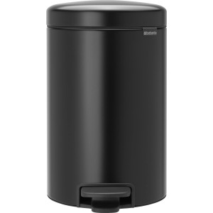 Brabantia Treteimer NewIcon 12 l, matt schwarz. Kompakter Mülleimer mit Pedal.