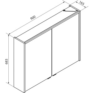 Fackelmann Badmöbel Spiegelschrank B.Round 90 cm Sandeiche