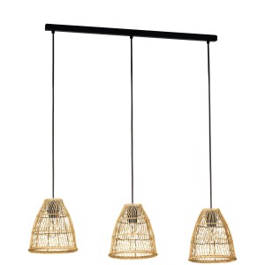 Eglo Pendelleuchte Ayesgarth Schwarz/Natur 3-flammig