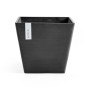 Quadratischer, dunkelgrauer Ecopots Pflanztopf Rotterdam, 30 cm, ideal für Innen- und Außenbereich.