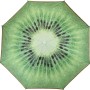 Strandsonnenschirm im Kiwi Design, Ø 180 cm. Balkonschirm mit Fruchtdruck.