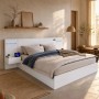 okwish Doppelbett 160x200cm mit USB Anschluss Lautsprecher Schlafzimmer Weiß ohne Matratze_2