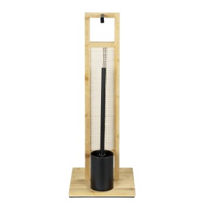 WENKO Stand WC-Garnitur Rivalta Allegre aus Rattan und Bambus mit WC-Bürste und Papierhalter.