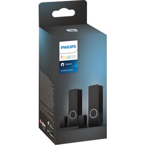 Philips Hue Secure Kontaktsensor 2er-Pack in Schwarz, zur Überwachung von Türen und Fenstern.