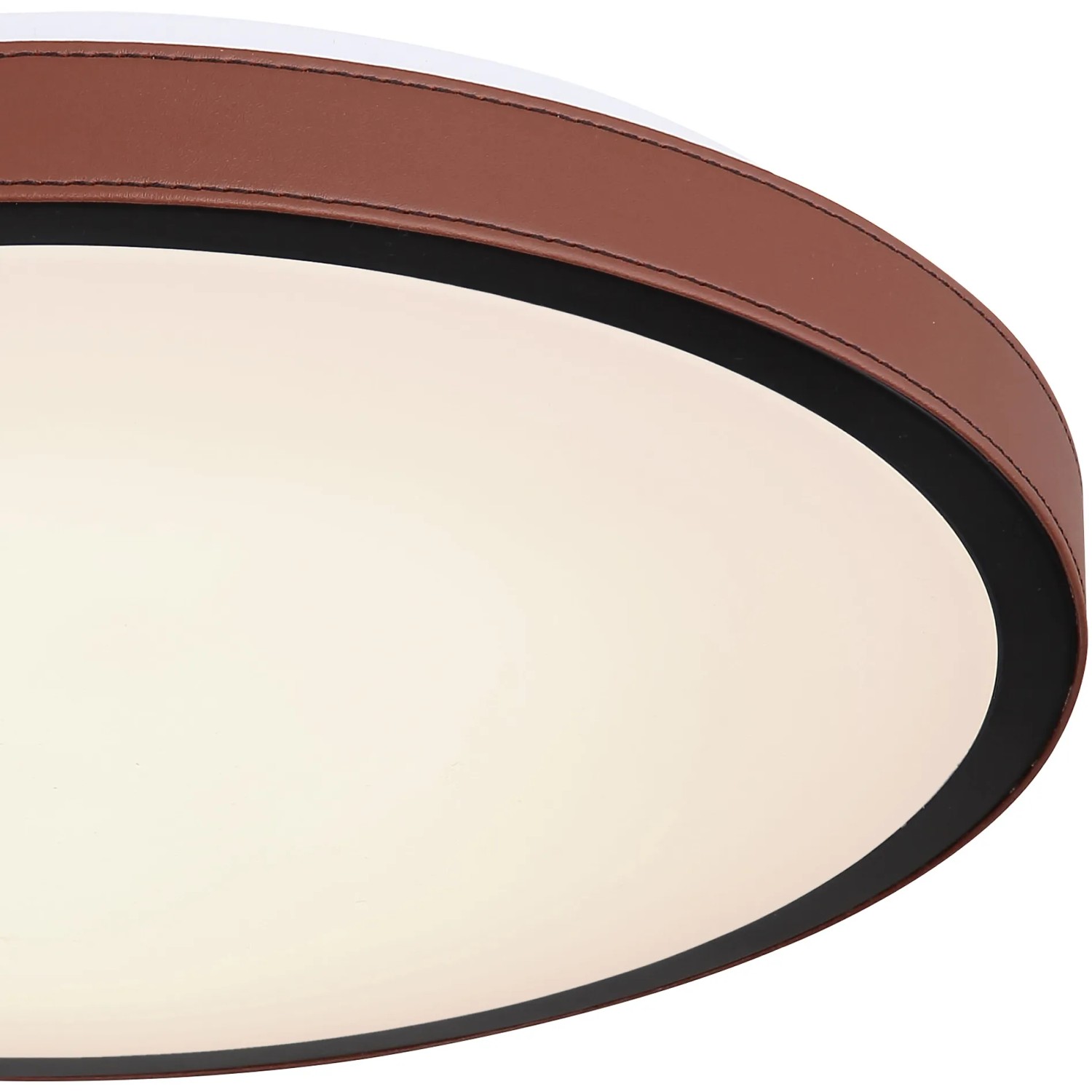 Moderne LED-Deckenleuchte Sammi in Braun-Weiß, 42 cm Durchmesser. Ideal als Wohnraumleuchte.