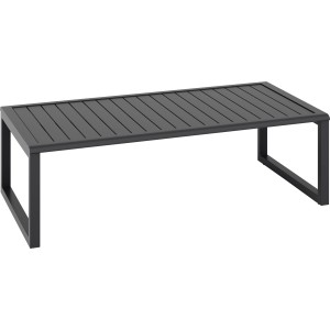 Tisch aus dem Lounge-Set Tamworth, Alu Anthrazit-Grau, mit Tischbeinen für Lounge- oder Esstisch-Höhe.