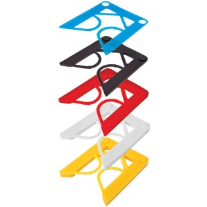 Abstandmontageclips in Blau, Schwarz, Rot, Weiß und Gelb für Fenster-Zubehör.