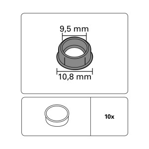 Gardinia Abdeckkappen, 10er-Pack, weiß, für Gardinenschienen zur Abdeckung von Bohrlöchern.