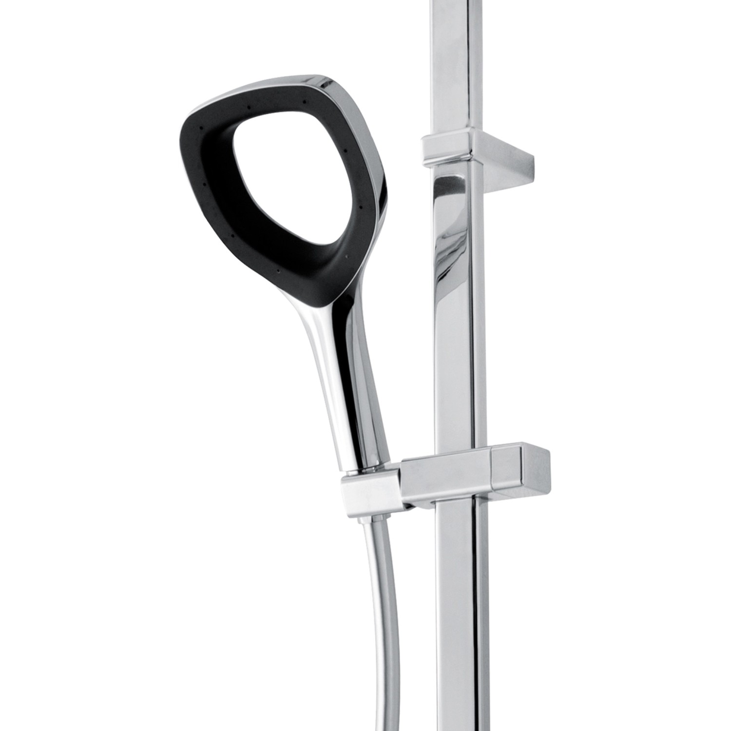 Breuer Duscharmatur Aquamaxx Splash Schwarz mit Hand- und Kopfbrause.