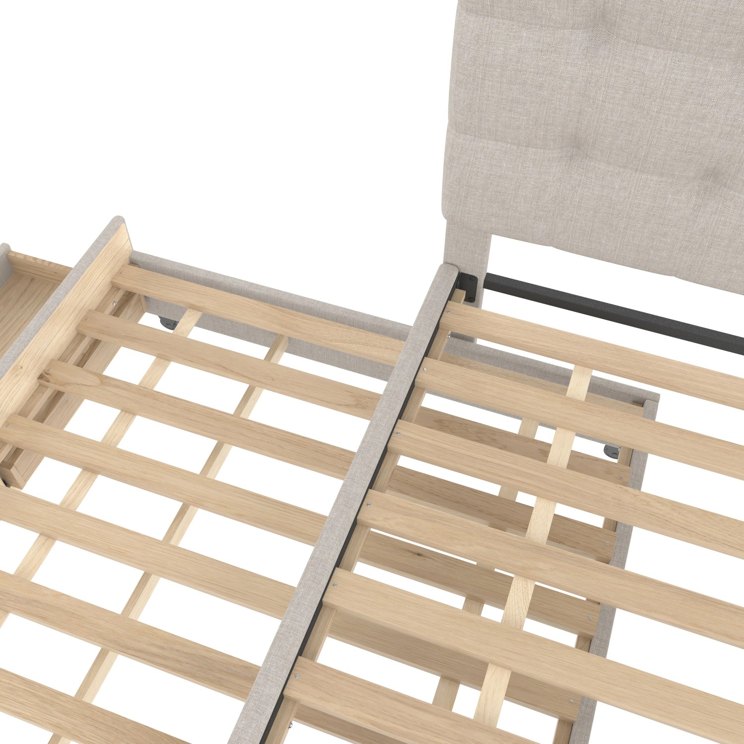 okwish Polsterbett 140x200cm mit Schubladen Schlafzimmer Beige ohne Matratze_7