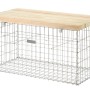 Gabionenbank mittel, 105 cm breit, mit Sitzfläche aus Douglasienholz. Ideal für den Garten.