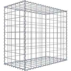 Leere Gabiona Gabione, 100x90x50 cm, Maschenweite 10x10 cm, Drahtgitter zur Befüllung mit Steinen.