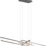 Moderne LED-Pendelleuchte Salinas, 34W, Nickel matt, mit Switch Dimmer für Wohn- und Schlafzimmer.