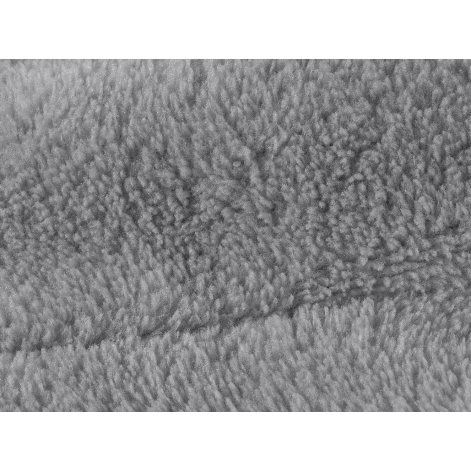 Detailaufnahme: Dunkelgraue Fleecedecke Sherpa mit Lammwollplüsch, 130x150 cm. Kuschelige Wohndecke.