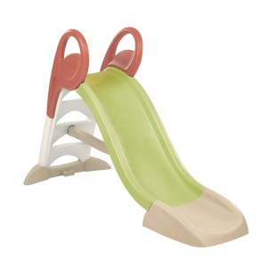 Smoby Life Rutsche KS, grüne Kinderrutsche mit Wasseranschluss und rotem Geländer.