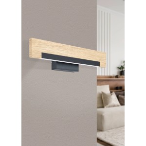 Eglo LED Wandleuchte Camacho 1-flammig Schwarz-Braun 9,6 W