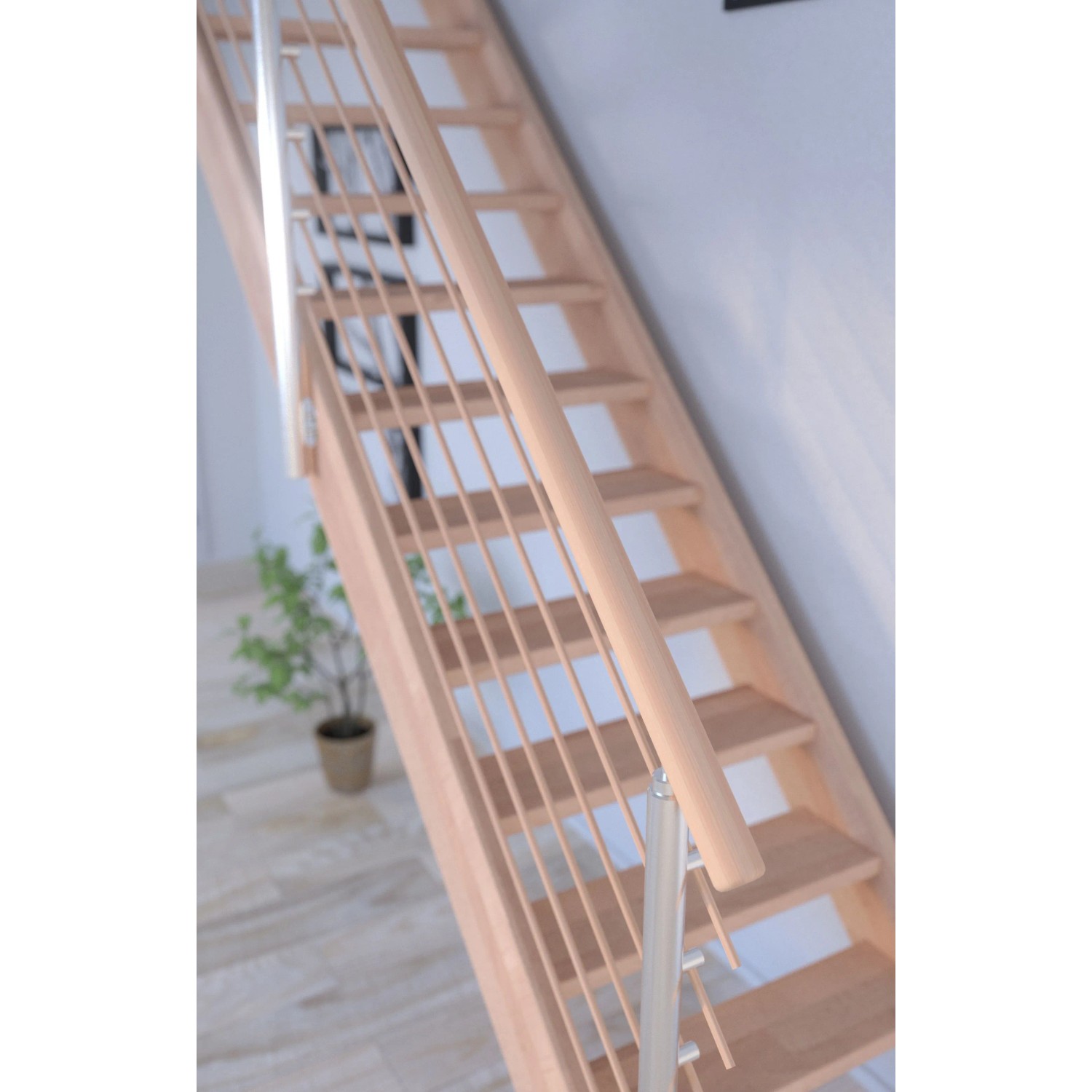 StarWood Treppe Rhodos Buche Gerade Design-Geländer-Holzstäbe FSC®_5
