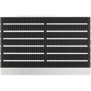 Schwarze Astra Fußmatte Super Brush, 45x75 cm, mit Aluminiumkante. Strapazierfähige Schmutzfangmatte.