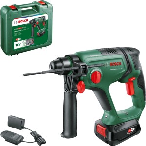 Bosch Akku-Bohrhammer UniversalHammer 18V mit Akku, Ladegerät und Koffer.