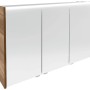 Fackelmann LED-Spiegelschrank Verona, 110 cm breit, 3-türig, Nussbaum Dekor.