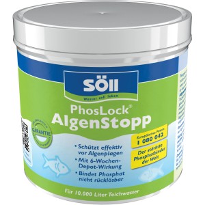 Söll PhosLock Algen Stopp 500g im Eimer: Mittel zur Algenbekämpfung für Gartenteiche.