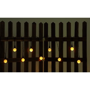 Globo Solarleuchte, 10 Lichter, schwarz matt, für Außen-Deko. Warmweißes Licht.