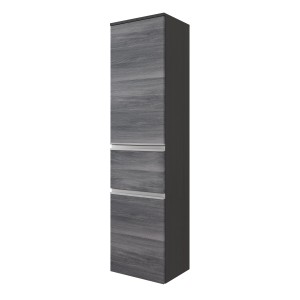 Held Möbel Midischrank Neapel, 40 cm, Eiche Rauchsilber/Graphitgrau, Teil eines Badmöbel-Sets.