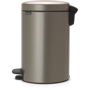 Brabantia Treteimer NewIcon 12L Platinum, Mülleimer mit geräuschlosem Deckel.