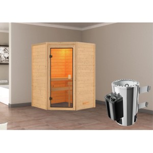 Karibu Sauna Antonia mit Ofen intergrierte Stg.Natur