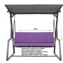 Violettes Setgarden Kissen für Hollywoodschaukel, 120x60x50x7cm, für 2-Sitzer Schaukel.