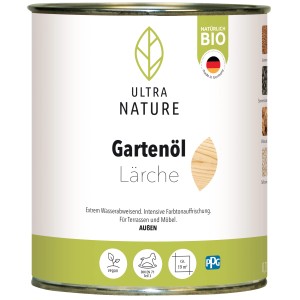 Dose Ultra Nature BIO Gartenöl Lärche 0,75 l für Holzterrassen und Gartenmöbel.