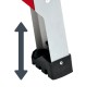 Detailaufnahme: Höhenverstellbarer Fuß des Einhell Kappsägen-Untergestells für optimalen Stand.