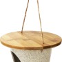 Dobar Vogelfutterspender Eco aus Pflanzenfasern mit Bambusdeckel und Hanfseil zum Aufhängen.