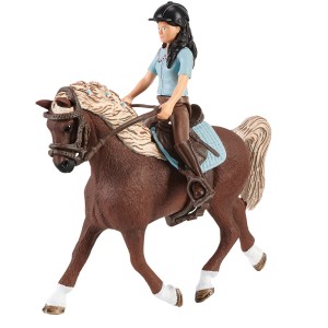 Schleich Horse Club Spielset: Emily reitet Luna auf dem Waschplatz. Detailreiches Spielzeug für Kinder.