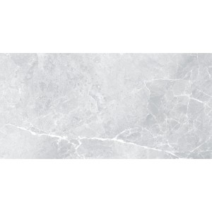Eco Cerram Bodenfliese Earth White, 60x120 cm, Feinsteinzeug in Marmoroptik, hellgrau.
