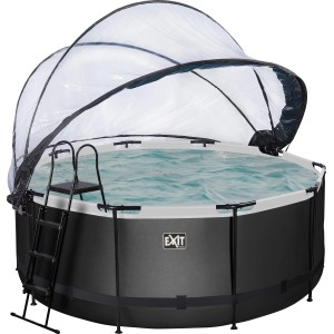 Exit Black Leather Pool, ø 360 cm, mit Abdeckung, Leiter und Sandfilterpumpe.