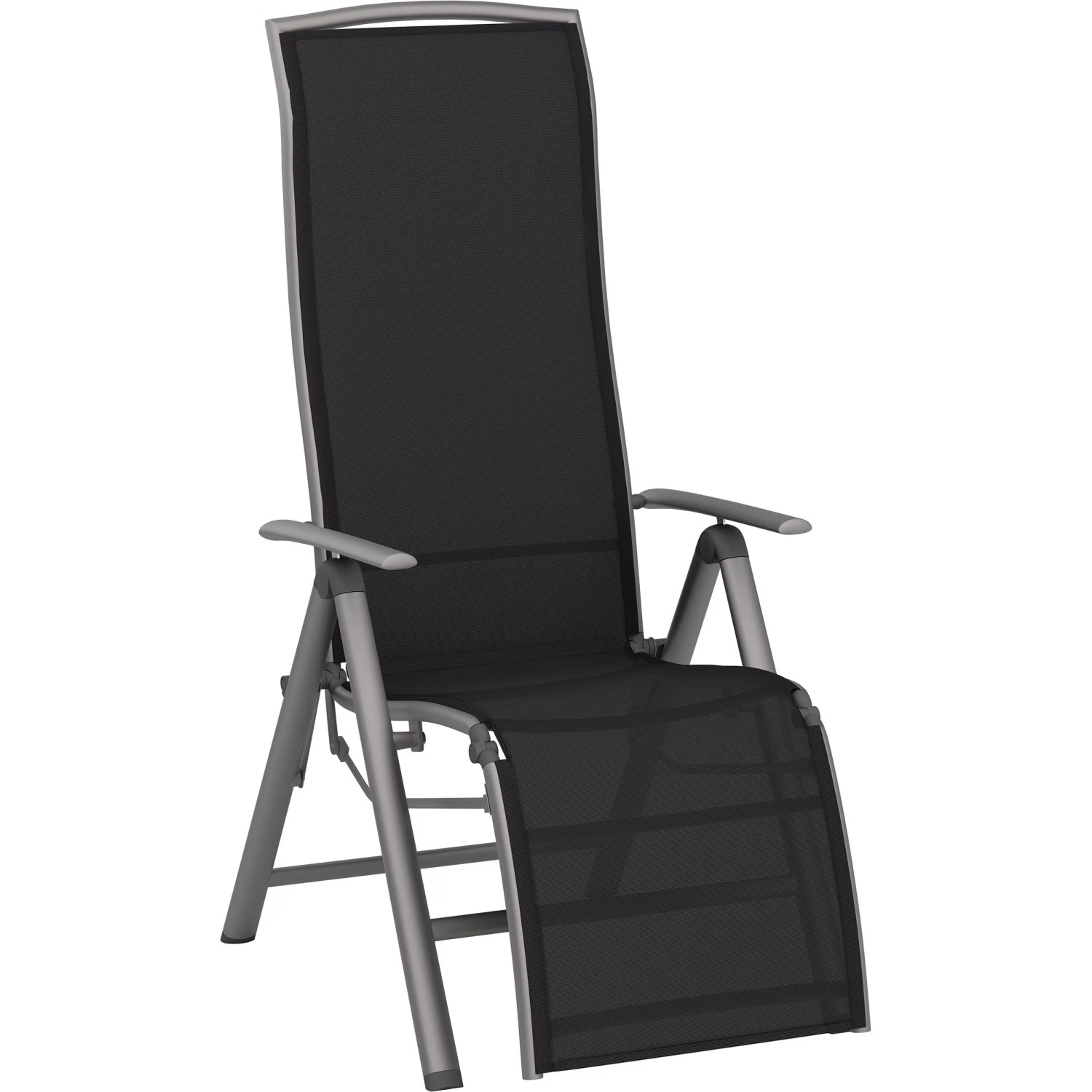 Relaxsessel Welsby Aluminium mit Armlehnen klappbar verstellbar Schwarz kaufen bei OBI