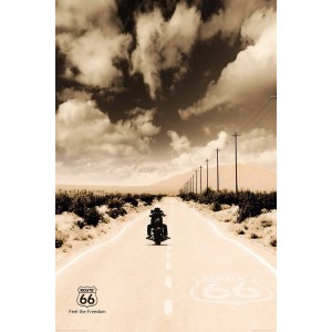 Maxiposter Route 66 - Biker 61 cm x 91,5 cm