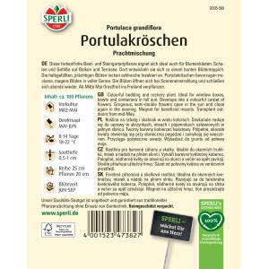 Samenpackung Sperli Portulakröschen Prachtmischung, farbenfrohe Sommerblumen für Beet und Balkon.